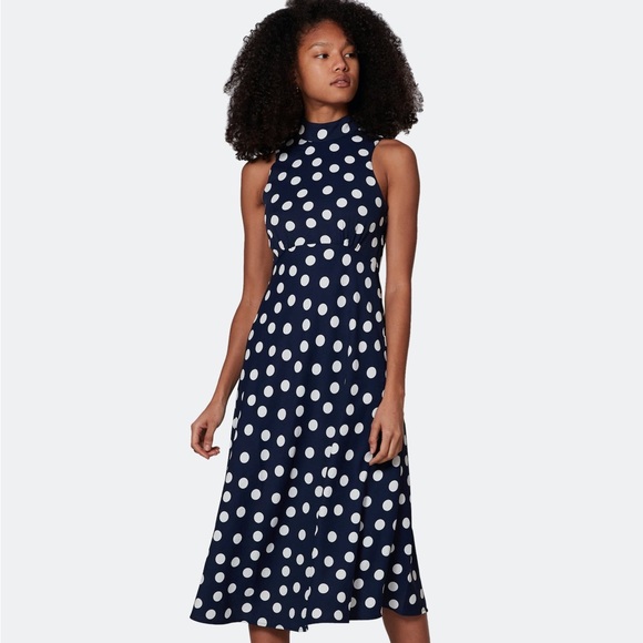 Most of All Coralie Midi Dress in Blue Polka Dot - 12 (NWT) - Picture 5 of 7